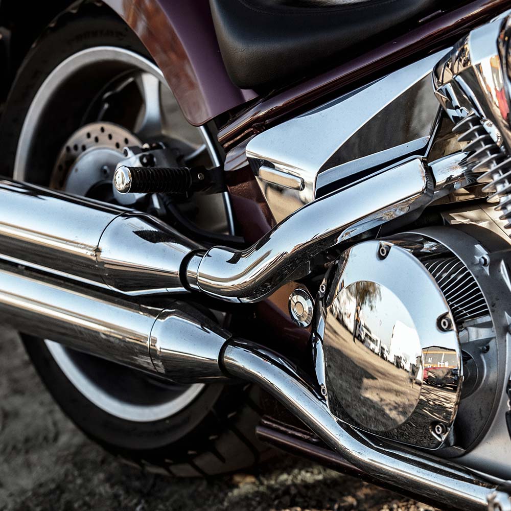Ein Motorrad in der Nahansicht
